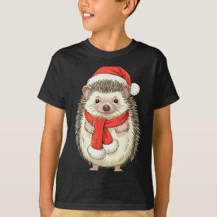 Cute Christmas Hedgehog Santa  T-Shirt