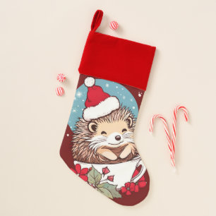 Cute Christmas Hedgehog Stocking
