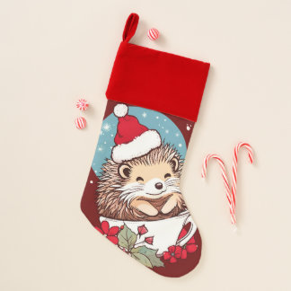 Cute Christmas Hedgehog Stocking