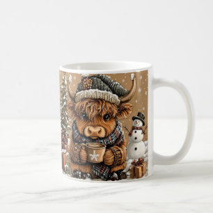 Cute Christmas Highland Cow Mug – Cozy Winter Mug