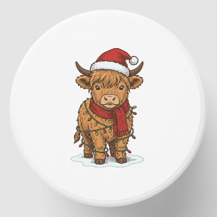 Cute Christmas Highland Cow Vintage Engraving Shir Mini Candle Favors