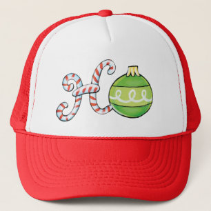 Cute Christmas Ho Ho Ho, Candy Canes Ornaments Trucker Hat
