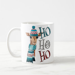 Cute Christmas Ho Ho Ho Giraffe Coffee Mug