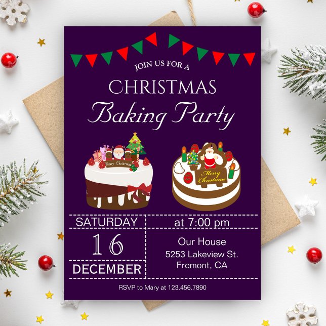 Cute Christmas Holiday Baking Party Invitation (Creator Uploaded)