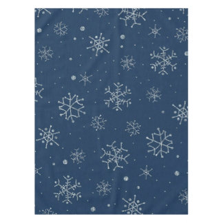 Cute Christmas holiday blue snowflake winter Xmas Tablecloth