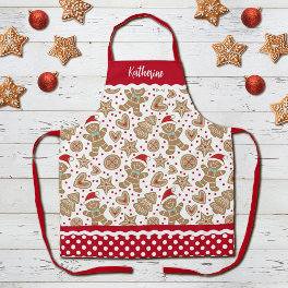 Cute Christmas Holiday Gingerbread Man Apron