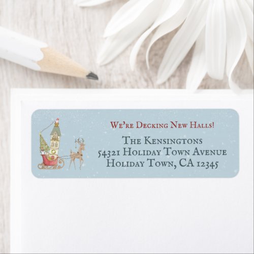 Cute Christmas Holiday Moving New Address Label