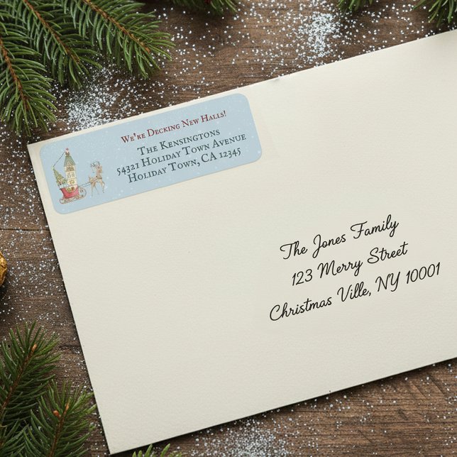 Cute Christmas Holiday Moving New Address Label (Creator Uploaded)