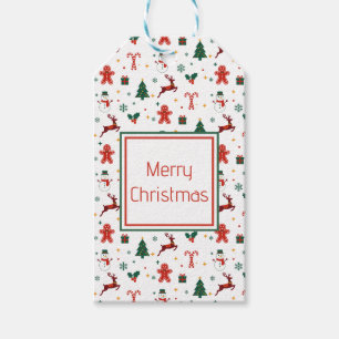 Cute Christmas Holiday Pattern Gift Tags
