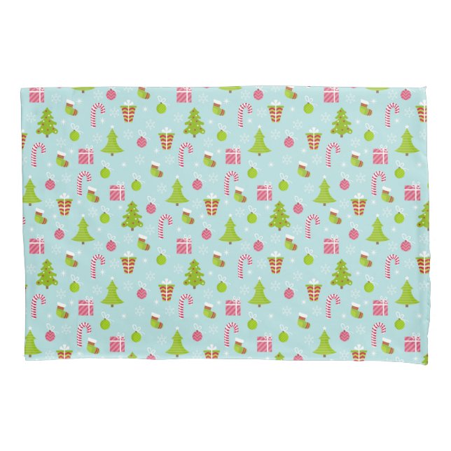 Cute Christmas Holiday Pattern Pillowcase (Front)