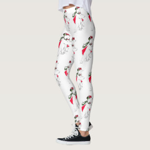 Cute Christmas Holiday Skating Dancing Polar Bears Leggings