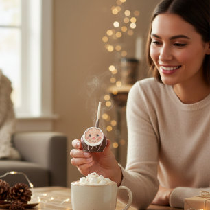 Cute Christmas Holiday Watercolor Gingerbread Face Cake Pops