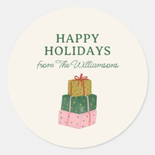 Cute Christmas Holidays Gift From Personalized  Classic Round Sticker