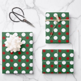 Cute Christmas Holidays Polka Dots Pattern Green