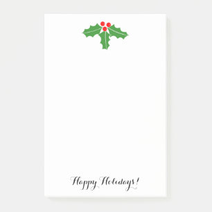 Cute Christmas holly leaves and berries large Post-it Notes