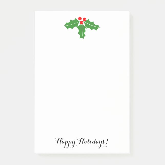 Cute Christmas holly leaves and berries large Post-it Notes (Front)