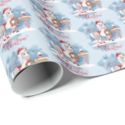 Cute Christmas Horse at North Pole Wrapping Paper