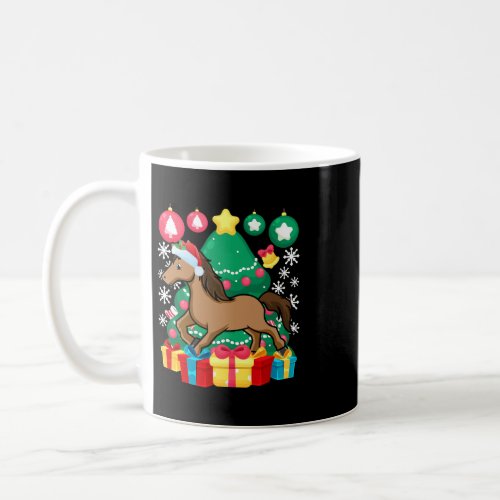 Cute Christmas Horse Lover Gifts Santa Hat Xmas De Coffee Mug