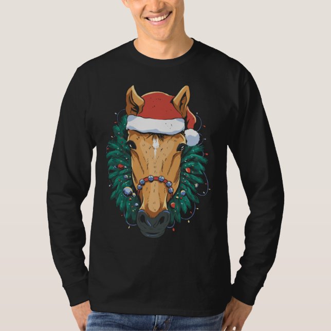 Cute Christmas Horse T-Shirt (Front)