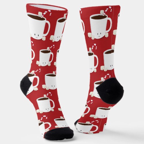Cute Christmas Hot Chocolate Hot Cocoa Socks