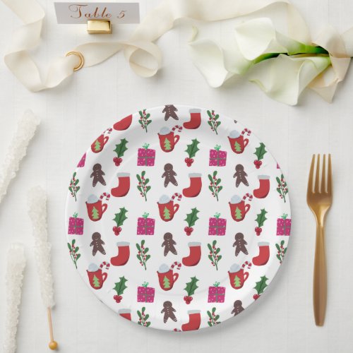Cute Christmas Hot Chocolate Winter Holiday Paper Plates