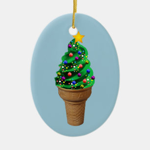 Cute Christmas Ice Cream Tree Modern Ornament
