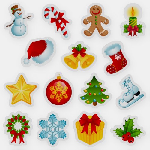 Cute Christmas Icons Envelope Seal Stickers