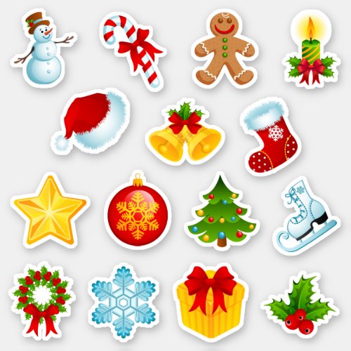 Cute Christmas Icons Vinyl Sticker