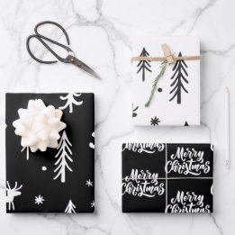Cute Christmas Illustrations Simple Pattern Wrapping Paper Sheets