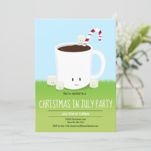 Cute Christmas in July Party Invitation