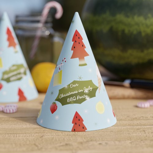 Cute Christmas in July Summer BBQ Picnic Party Hat