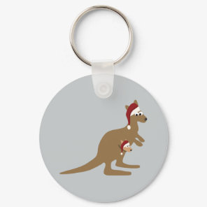 Cute Christmas Kangaroos Keychain