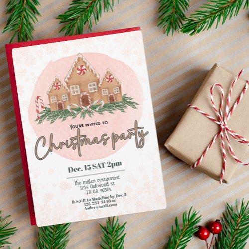 Cute christmas kids holiday party invitation