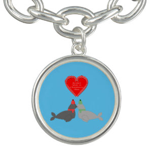 Cute Christmas Kissing Seals Bracelet