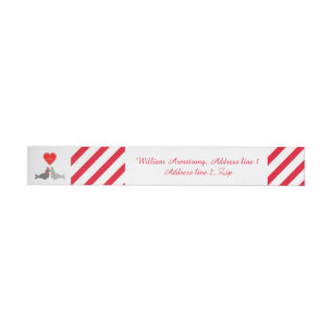 Cute Christmas Kissing Seals Custom Wrap Around Address Label