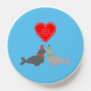Cute Christmas Kissing Seals PopSocket