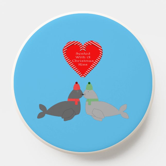 Cute Christmas Kissing Seals PopSocket (Popsocket)