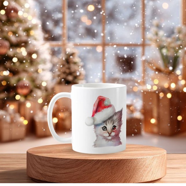 Cute Christmas Kitten Coffee Mug | Holiday Cat Lov (Creator Uploaded)