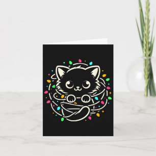 Cute Christmas Kitten Funny Cat Christmas Light Xm Card