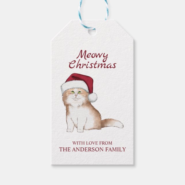 Cute Christmas Kitten  Gift Tags (Front)