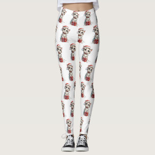 Cute Christmas Kitten on Gift Box Leggings