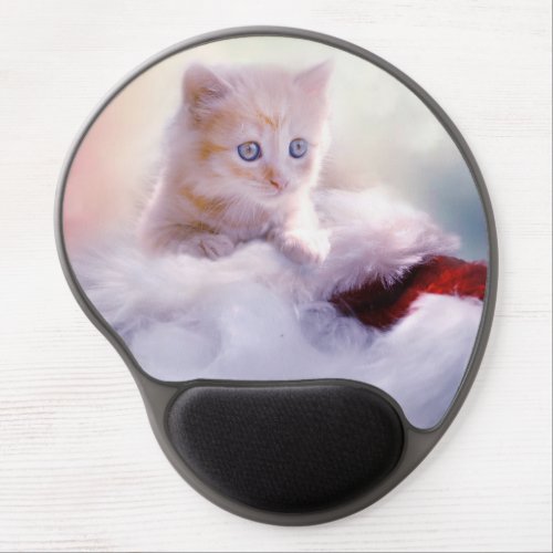 Cute Christmas Kitten Photograph Gel Mouse Pad