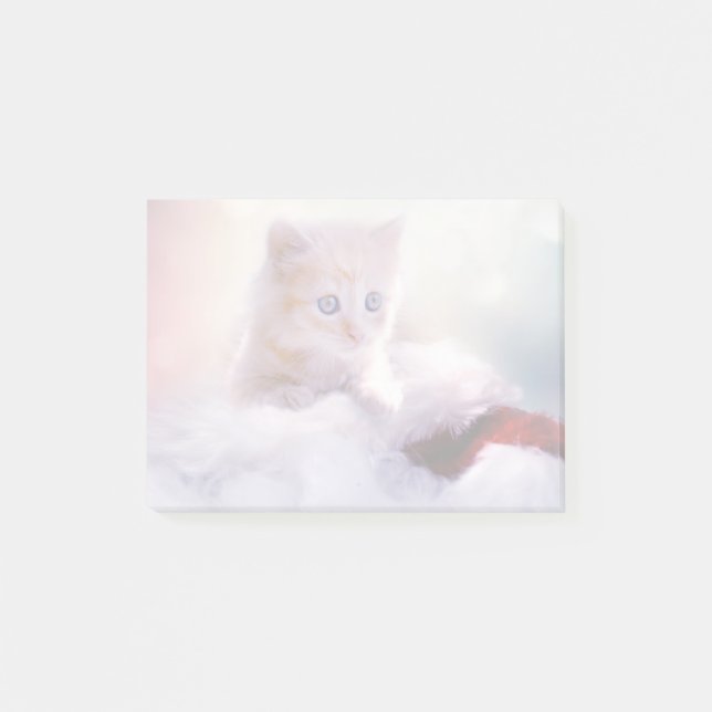 Cute Christmas Kitten Post-it Notes (Front)