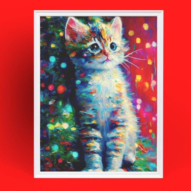 Cute Christmas Kitten  Poster (Creator Uploaded)