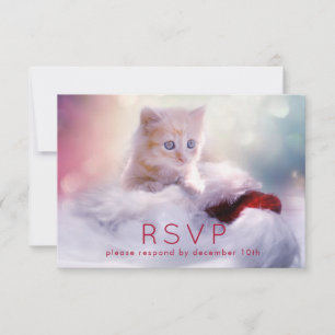 Cute Christmas Kitten RSVP Card