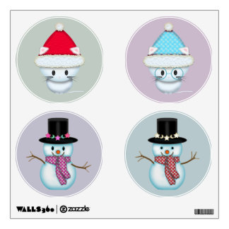 Cute Christmas Kittens and Snowmen Wall Decals