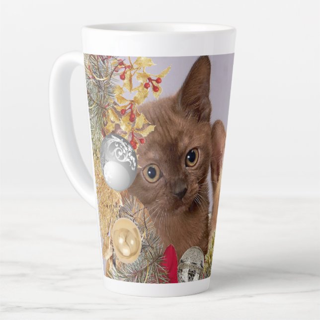Cute Christmas Kittens / Cat Lover Holiday  Latte Mug (Left Angle)