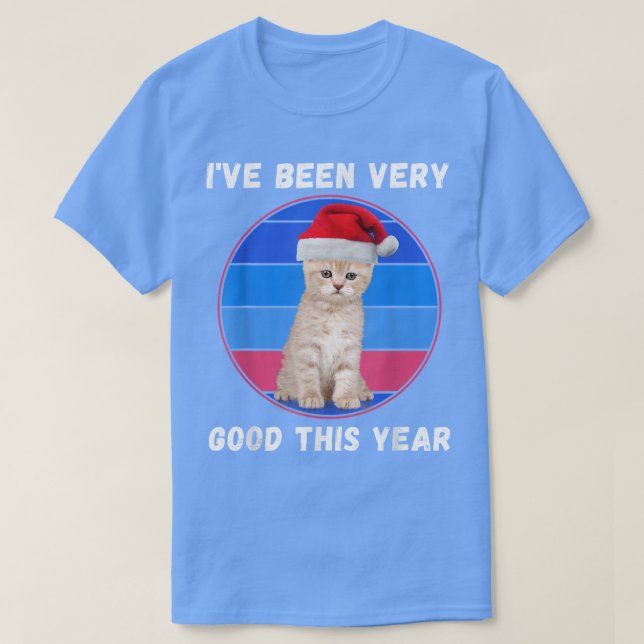 Cute Christmas Kittens Cats Santa I've Been Good T T-Shirt (Design Front)