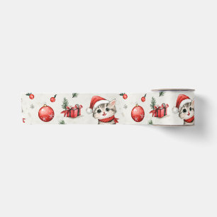 Cute Christmas Kittens Satin Ribbon