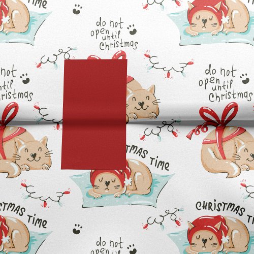 Cute Christmas Kitty Cat Pattern Tissue Paper